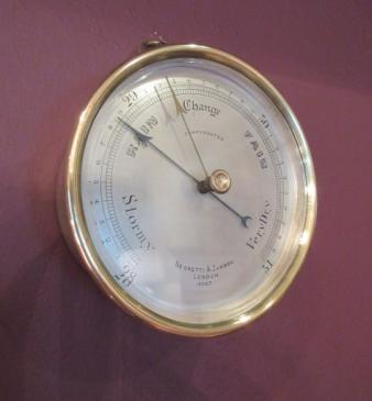 Antique Negretti & Zambra Polished Brass Marine Barometer