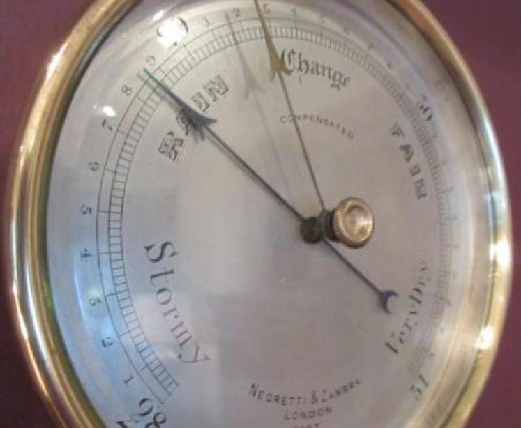Antique Negretti & Zambra Polished Brass Marine Barometer - Image 2