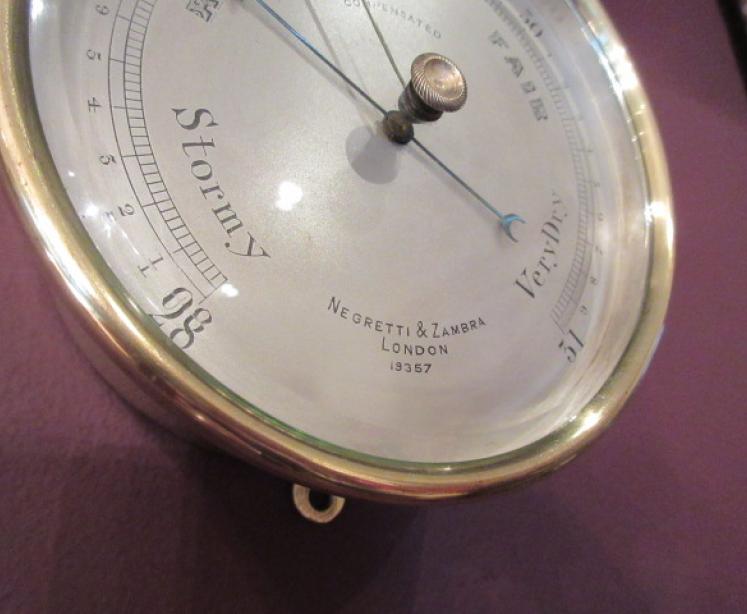 Antique Negretti & Zambra Polished Brass Marine Barometer - Image 4