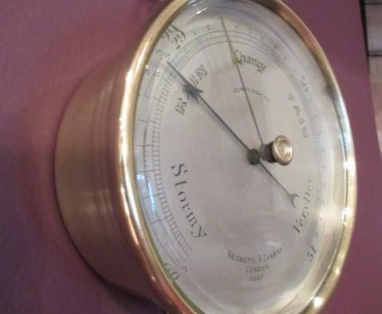 Antique Negretti & Zambra Polished Brass Marine Barometer - Image 5