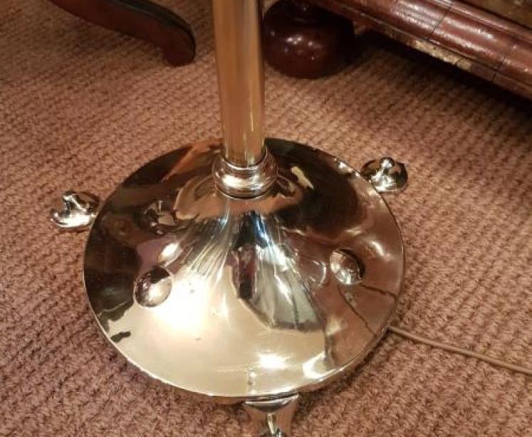 Antique Art Nouveau Solid Brass Rise and Fall Lamp Standard - Image 3