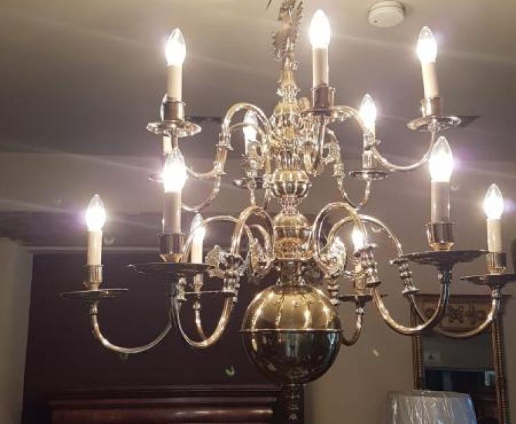 Impressive Late Victorian 12 Arm Two Tier Chandelier - Image 1