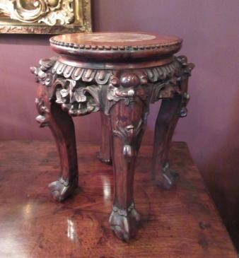 19th Century Antique Oriental Rosewood Plant Stand