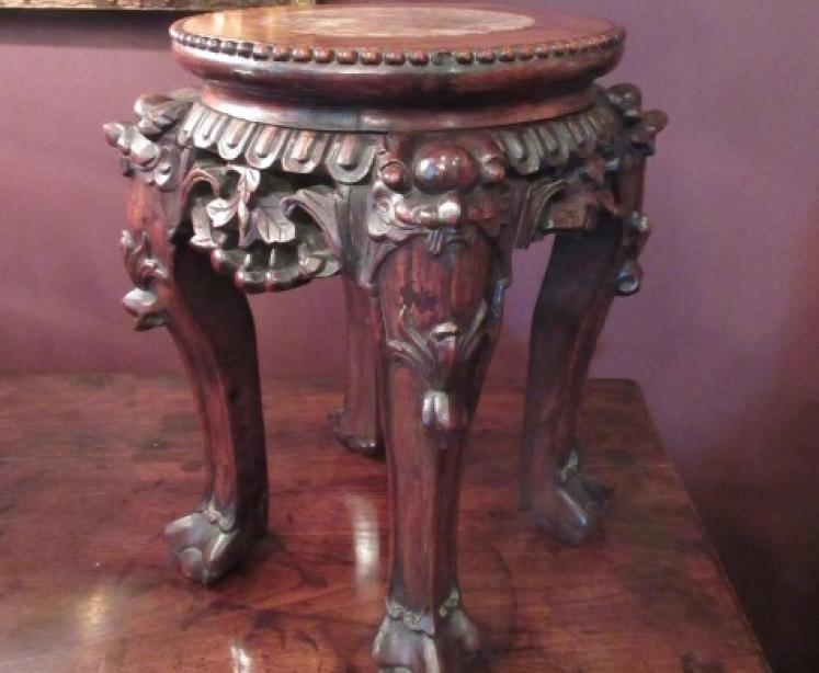 19th Century Antique Oriental Rosewood Plant Stand - Image 1