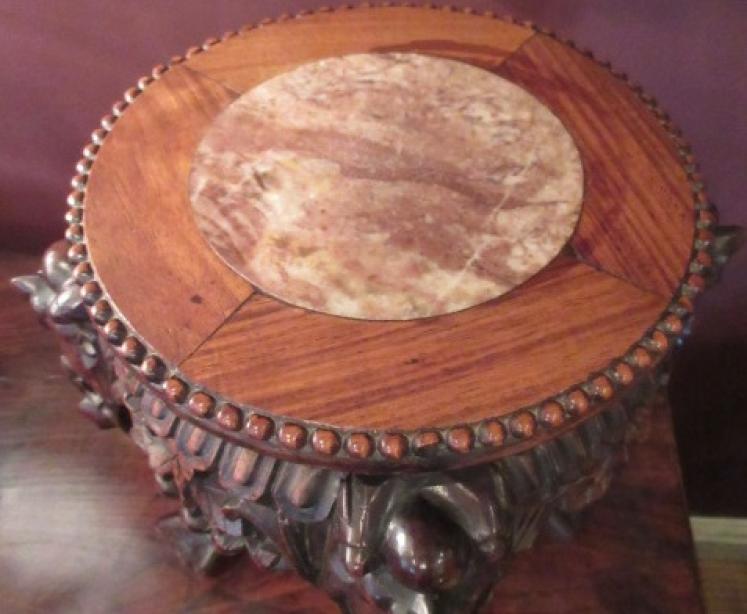 19th Century Antique Oriental Rosewood Plant Stand - Image 2