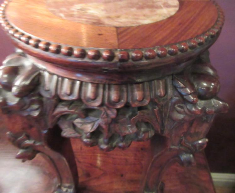 19th Century Antique Oriental Rosewood Plant Stand - Image 3