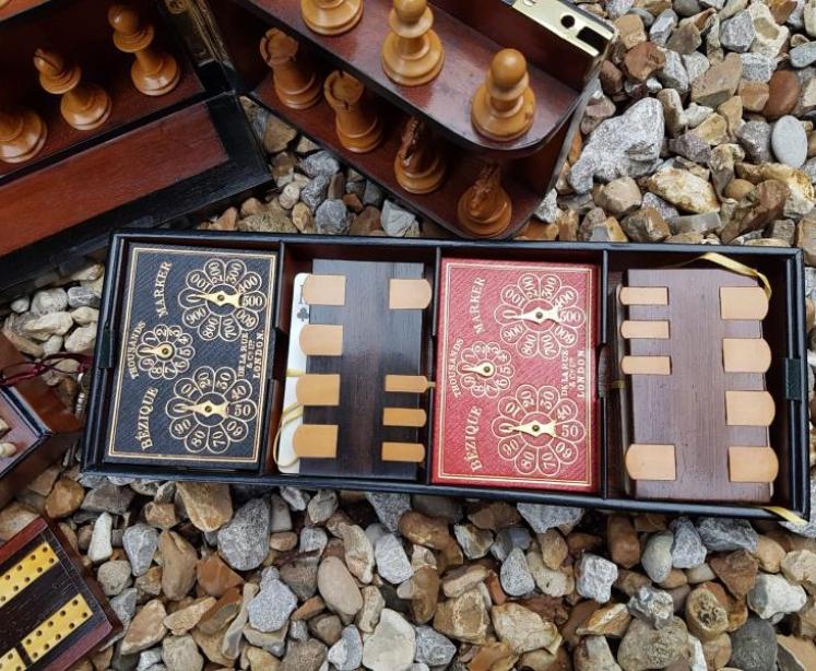 Superb Antique Victorian Oak Cased Games Compendium - Image 5