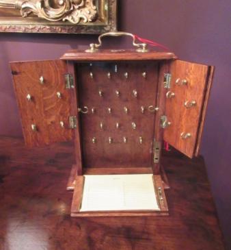 Unusual Victorian Polished Oak Key Holder Box