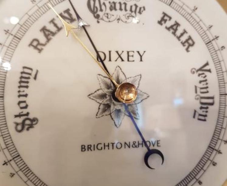 Victorian Carved Oak Barometer by Dixey  - Image 2