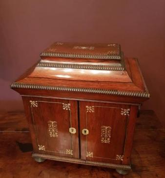 Superb Early Victorian Rosewood Sewing Cabinet