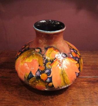 Large Moorcroft Autumn Leaf & Berries Flambe Vase