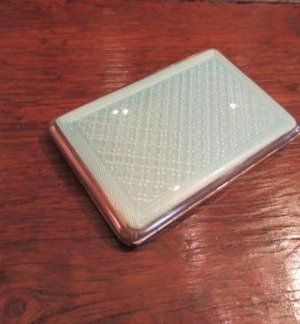 Immaculate Art Deco Silver Enamel Card Case