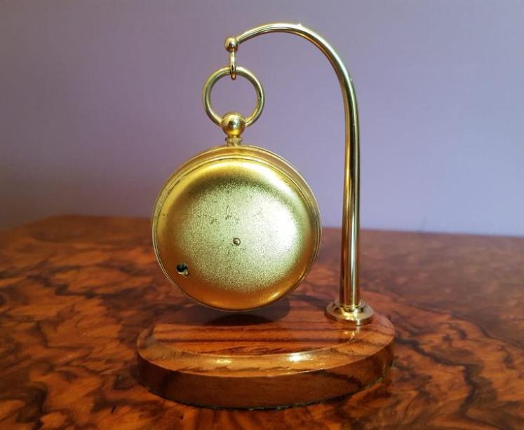 Antique Gilt Pocket Barometer and Stand - Image 3
