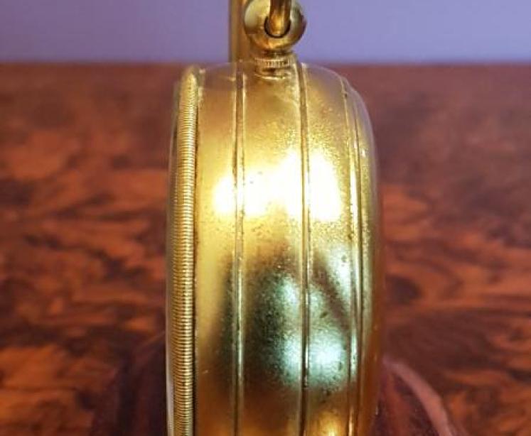 Antique Gilt Pocket Barometer and Stand - Image 4