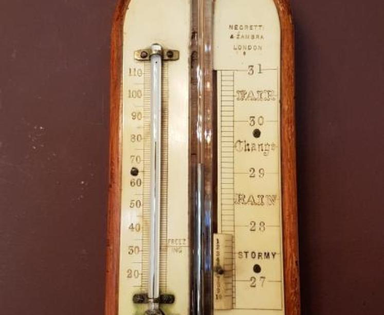 Victorian Oak Negretti and Zambra Stick Barometer - Image 2