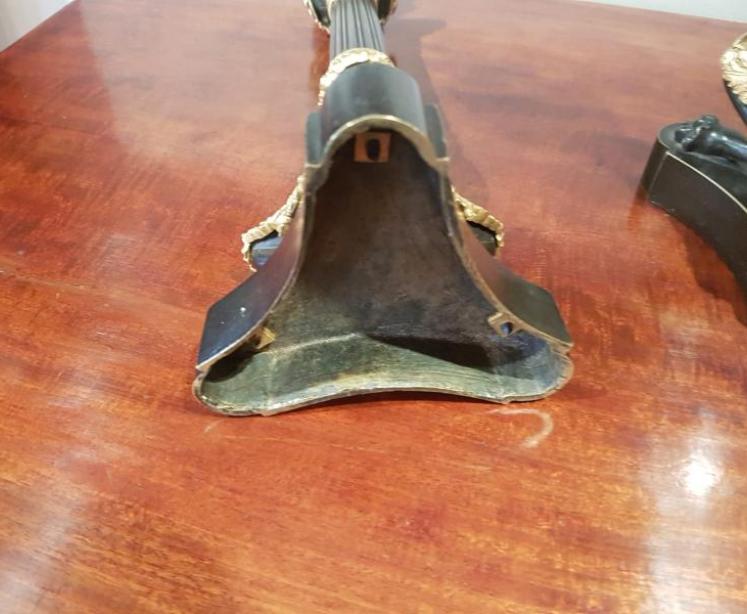 Superb Pair of Regency Antique Bronze & Ormolu Candlesticks - Image 5