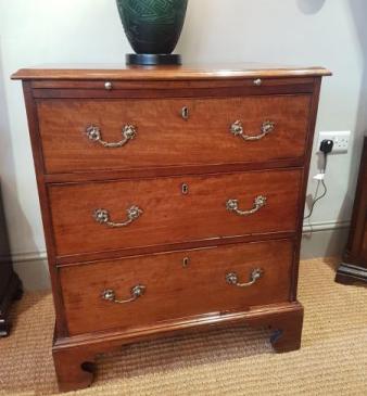 Small George III Figured Mahogany Three Drawer Chest