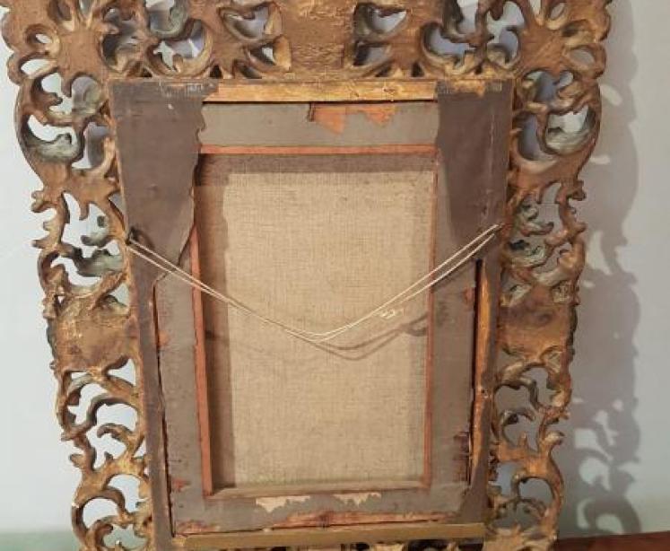 Victorian Oil on Canvas in Superb Florentine Frame - Image 4