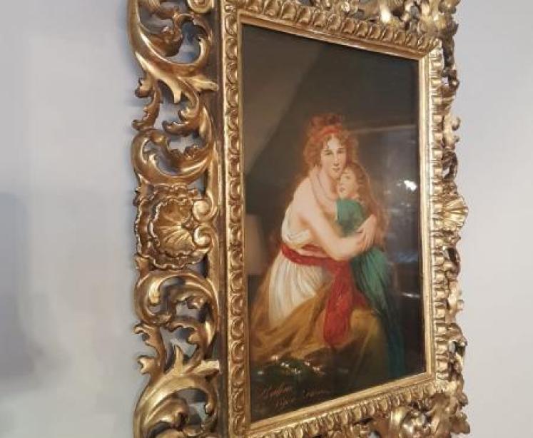 Victorian Oil on Canvas in Superb Florentine Frame - Image 5