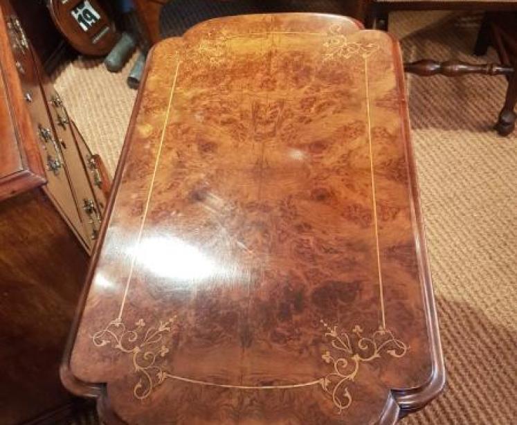 Victorian Burr Walnut Work and Gaming Table  - Image 3