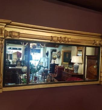 Antique Regency Timber Gilt Over Mantel Mirror