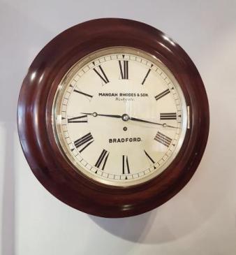 Antique Manoha Rhodes of Bradford Fusse Dial Clock