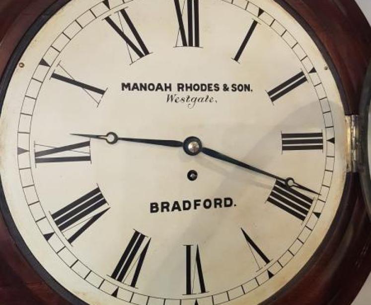 Antique Manoha Rhodes of Bradford Fusse Dial Clock - Image 2