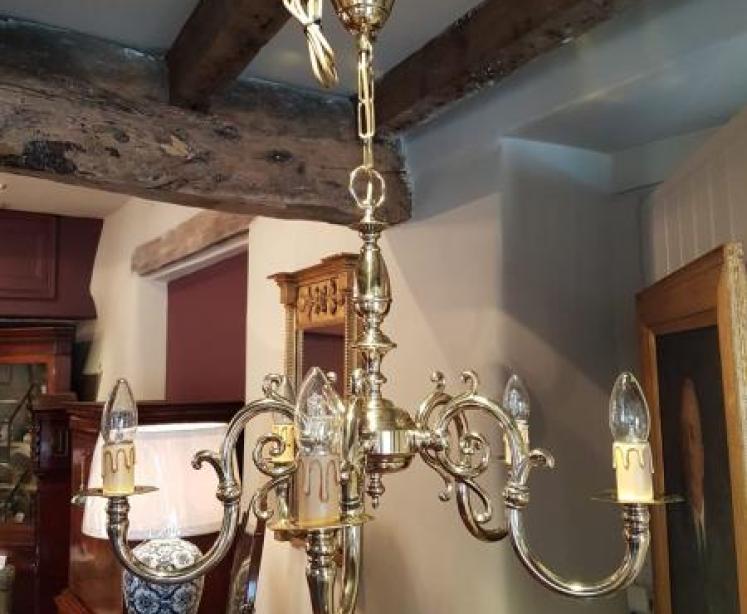 Edwardian Decorative Cast Brass Light Fitting - Image 1