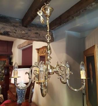 Edwardian Decorative Cast Brass Light Fitting