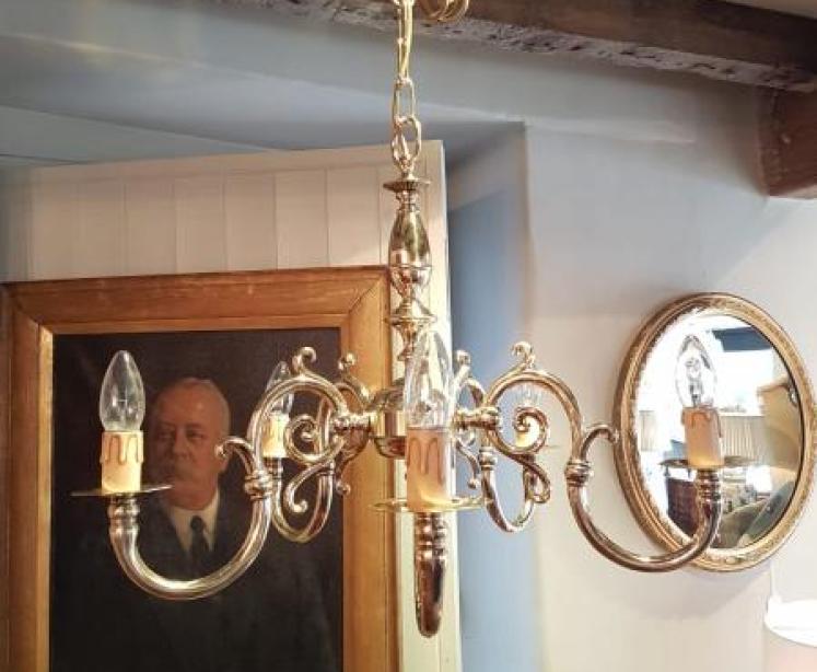 Edwardian Decorative Cast Brass Light Fitting - Image 2