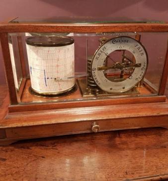 Quality Edwardian Mahogany Case Barograph