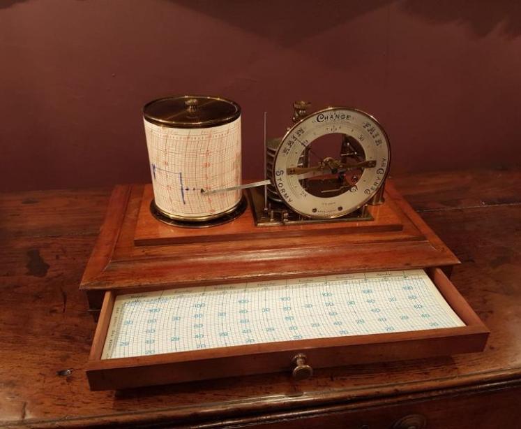 Quality Edwardian Mahogany Case Barograph - Image 5