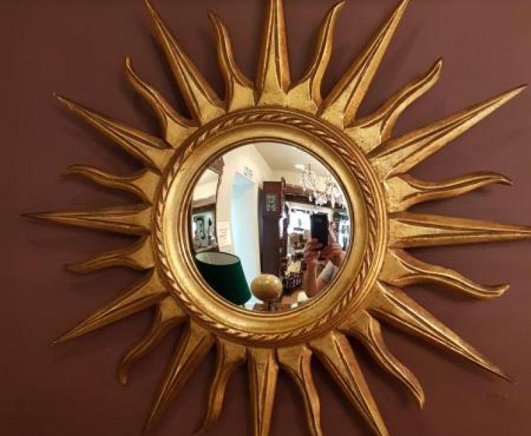 Original 1920s Timber Gilt Sunburst Mirror - Image 5