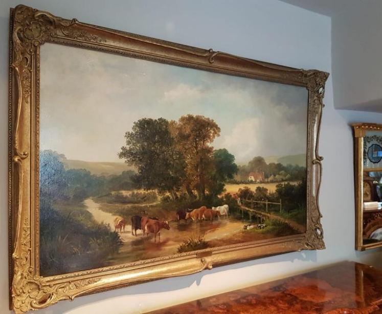 Superb Large Victorian Oil on Canvas by James Edwin Meadows  - Image 1