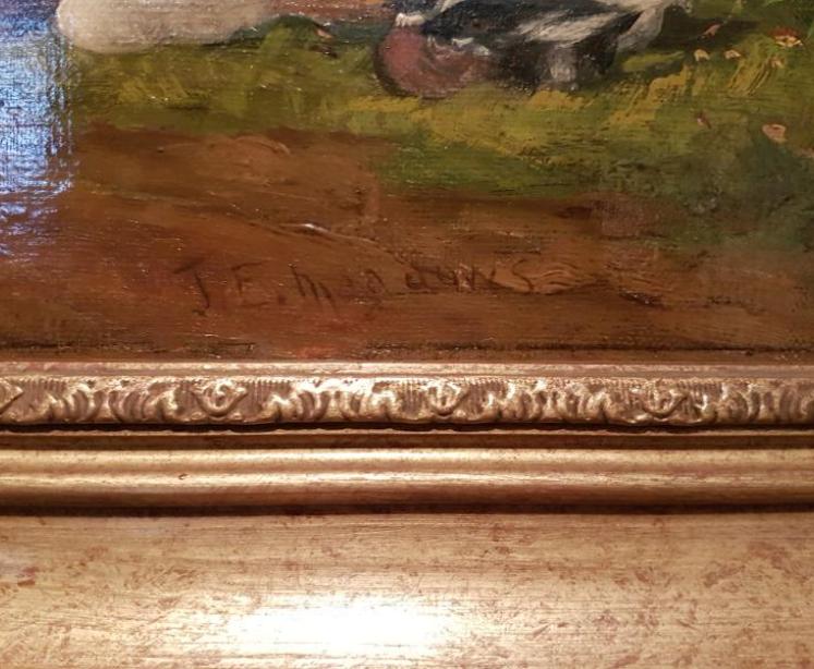 Superb Large Victorian Oil on Canvas by James Edwin Meadows  - Image 4