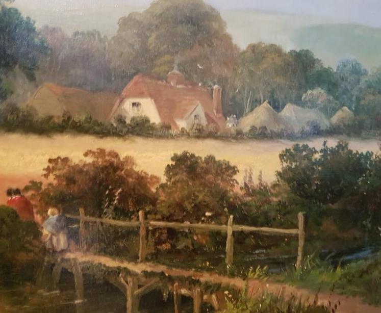 Superb Large Victorian Oil on Canvas by James Edwin Meadows  - Image 5