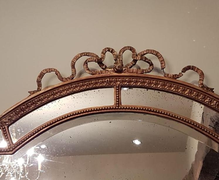 Early Victorian Timber Gilt Segmented Over Mantel Mirror - Image 2