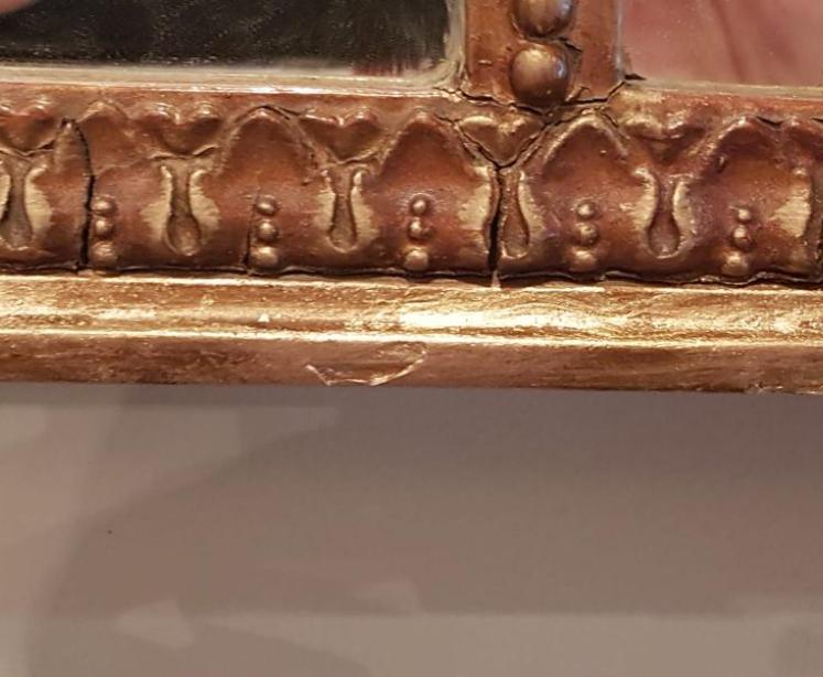 Early Victorian Timber Gilt Segmented Over Mantel Mirror - Image 5