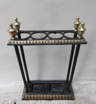 Victorian Antique Cast Iron Gilded Stick Stand
