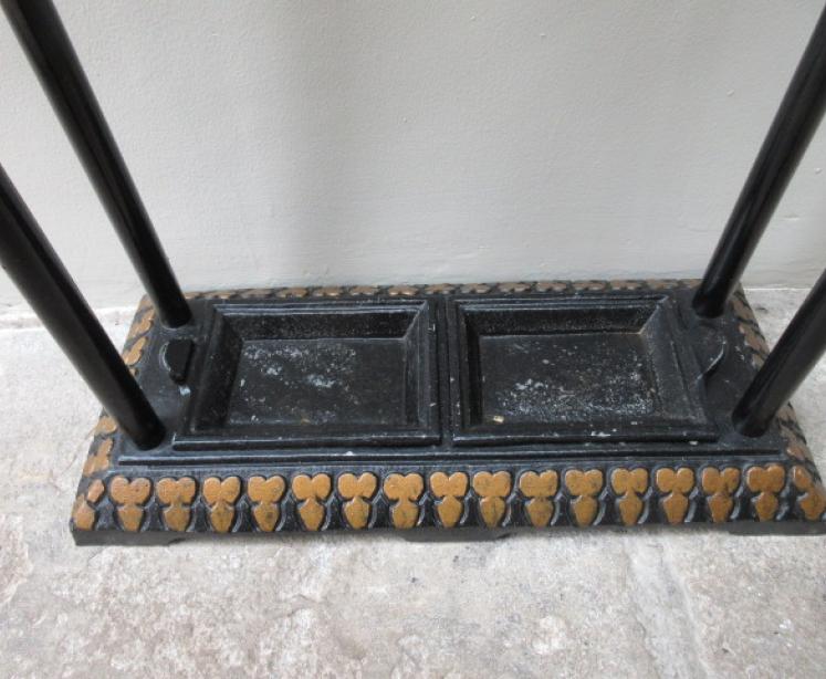 Victorian Antique Cast Iron Gilded Stick Stand - Image 3
