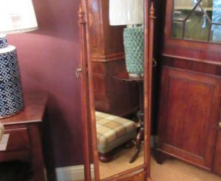 Victorian Antique Walnut Cheval Mirror - Image 1