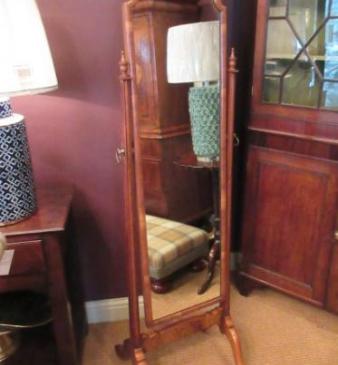 Victorian Antique Walnut Cheval Mirror