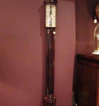Fine Regency Rosewood Bow Fronted Stick Barometer