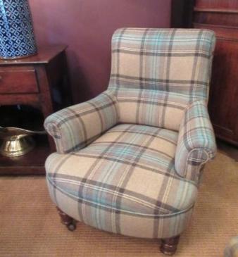Victorian Antique Upholstered Easy Armchair