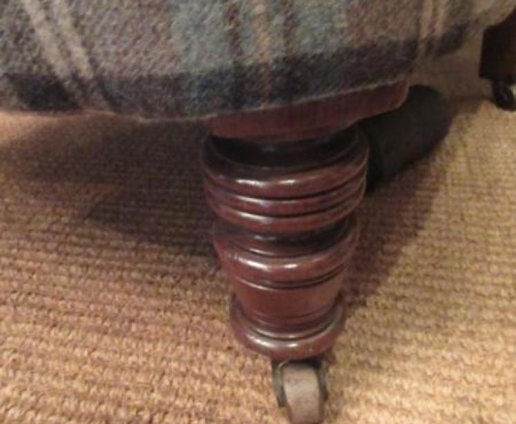 Victorian Antique Upholstered Easy Armchair - Image 5