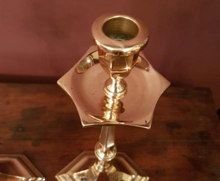 Pair of Early Victorian Cast Bronze Candlesticks - Image 2