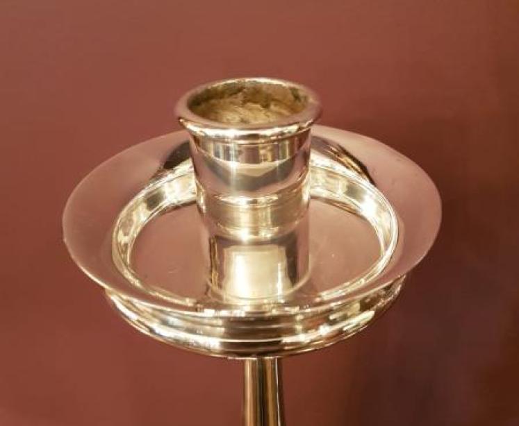 Superb Pair of Antique Silver plated Church Candlesticks - Image 3