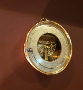 Antique Victorian Bronze Cased Marine Barometer