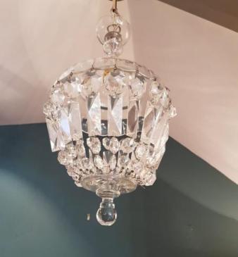 Edwardian Cut Crystal Pendant Light Fitting
