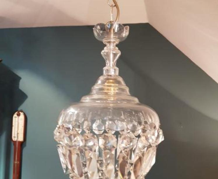 Edwardian Cut Crystal Pendant Light Fitting - Image 3